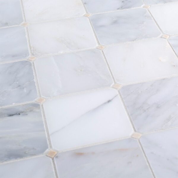 Octagon Dot Mosaic Classic Statuario - Botticino Dot Color