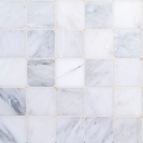 Octagon Dot Mosaic Classic Statuario - Botticino Dot Color