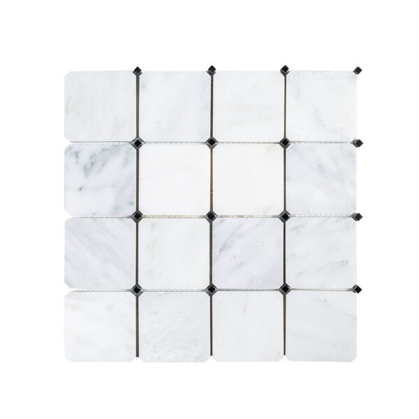 Octagon Dot Mosaic Classic Statuario - Black Dot Color