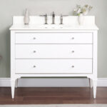 Charlottesville w/Nickel 42" Vanity - Polar White - Solid + Manufactured Wood