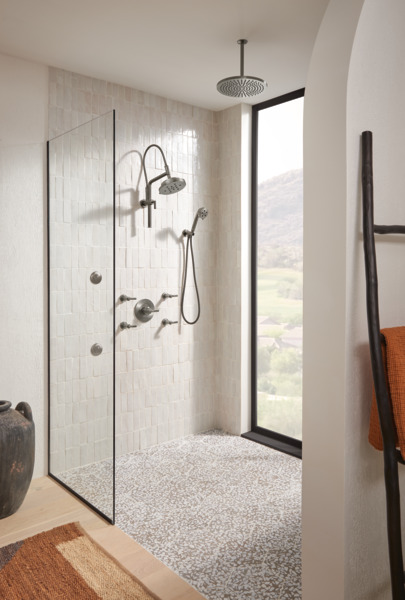 Litze Sensori Thermostatic Valve Trim - Less Handle Luxe Steel Finish