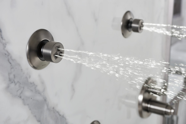 Levoir Tempassure Thermostatic Valve With Integrated 6-Function Diverter Trim Luxe Steel Finish