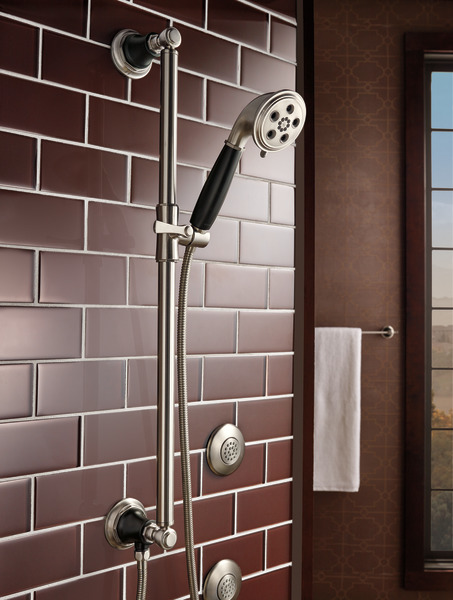 Rook SLIDE BAR HANDSHOWER WITH HOKINETIC TECHNOLOGY Luxe Nickel  /Matte Black Finish