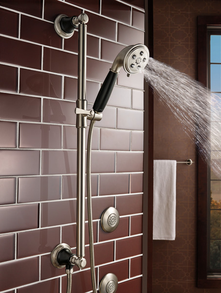 Rook SLIDE BAR HANDSHOWER WITH HOKINETIC TECHNOLOGY Luxe Nickel  /Matte Black Finish