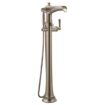 Rook Freestanding Floor Mount Tub Filler Luxe Nickel Finish