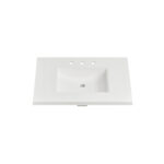4cm (1½") 37" Matte White (MW) fdSTONE™ Top - 8" spread - Solid Surface